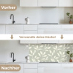 Minimalistisch - Patroon - Groen keuken achterwand 2 middel 871 -voor-na_DE