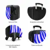 Zebrapatroon blauw en lila NBS - Handbagage koffer - Volwassenen Unisex middel zzzzzzzbolletjes_FR