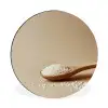 Lepel - Rijst - Hout - Beige Wandcirkel aluminium klein -3d