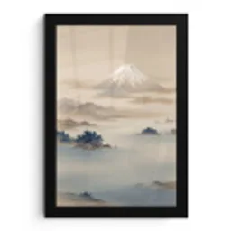 Japans - Landschap - Beige fotolijst zwart zonder passe partout klein -3d
