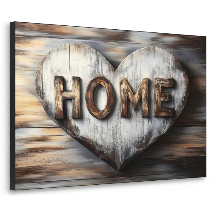 Home - Hart - Houtlook - Liefde Textielframe zwart klein -3d