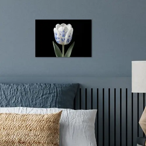 Tulp - Patroon - Blauw poster papier klein -sfeer2