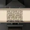 Waaierstructuren - Beige - Vezeltextuur keuken achterwand spatscherm klein 900 -sfeer1