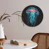 Kwal - Tentakels - Blauw - Licht Akoestische PET Vilt - Rond klein -sfeer3