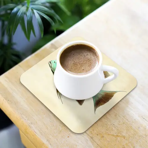 Schubben - Vis - Mint - Minimalistisch onderzetter kurk middel -sfeer5