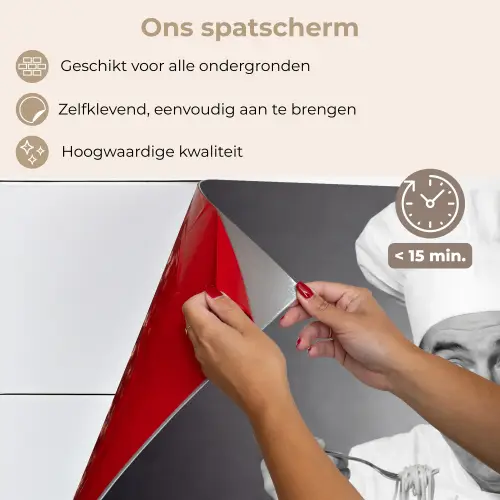Chef - Spaghetti - Pasta keuken achterwand spatscherm klein -spatscherm_NL