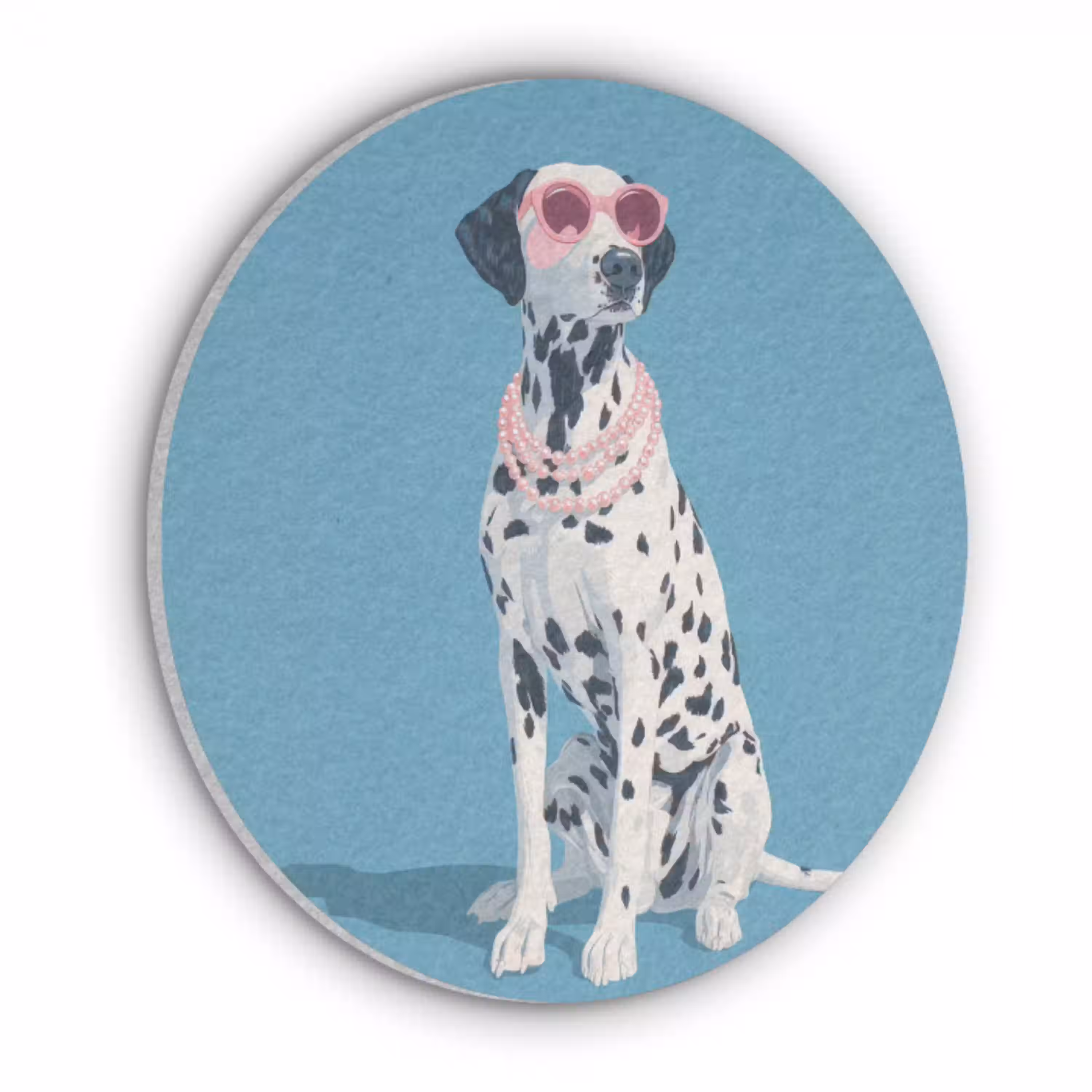 Dalmatiër - Zonnebril - Blauw Akoestische PET Vilt - Rond klein -3d