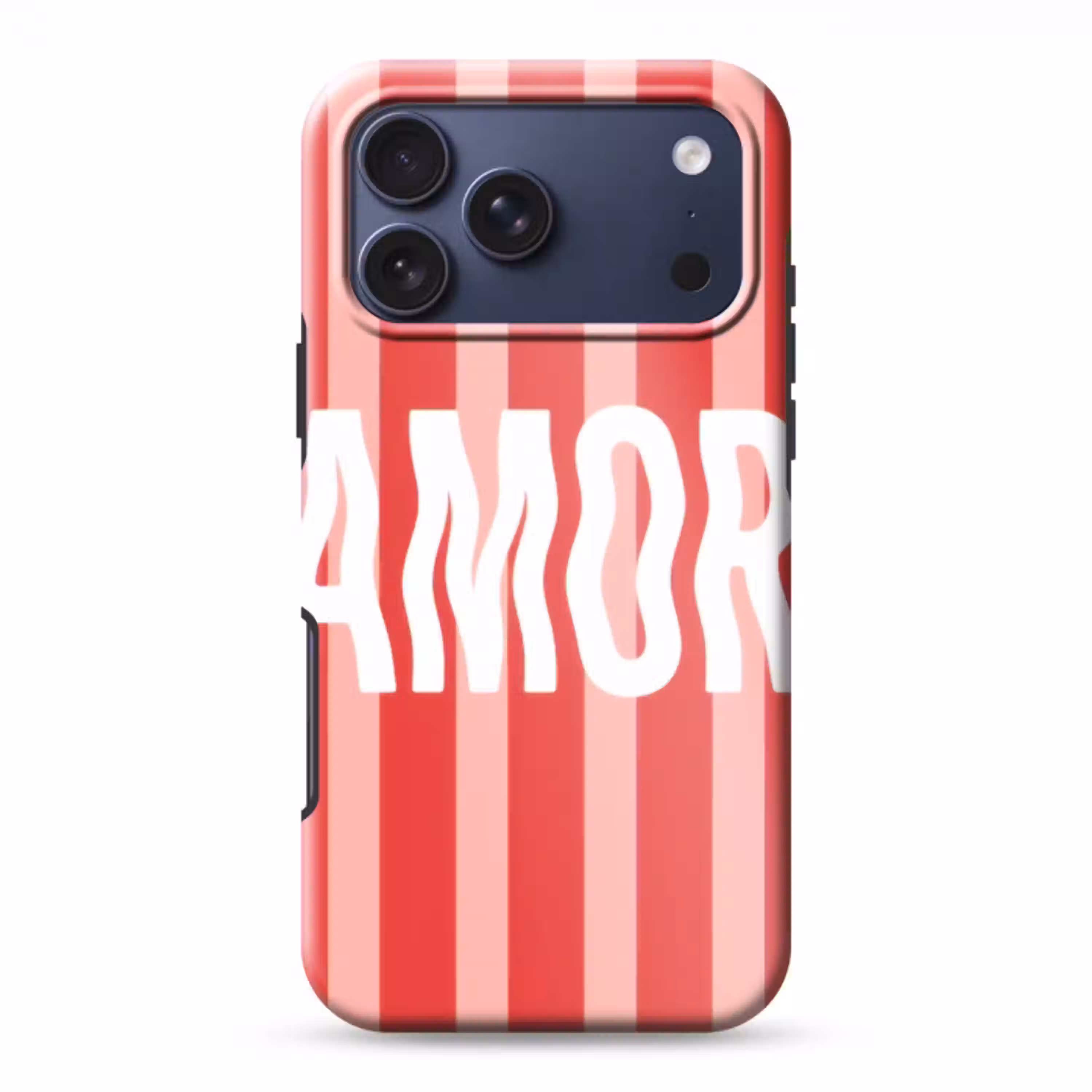 Amor - Strepen - Rood - Roze Toughcase MagSafe Apple iPhone 17 Pro Max klein -3d