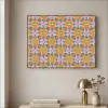Bloemen - Retro - Patroon - Kleurrijk Textielframe - compleet frame klein 947 -sfeer2