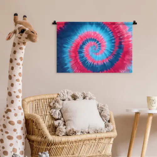 Spiraal - Roze - Draaiend Wandkleed katoen klein -wsfeer5_kind