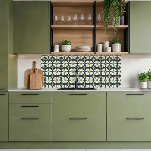 Motief - Tegel - Okergeel keuken achterwand 2 middel 871 -sfeer3