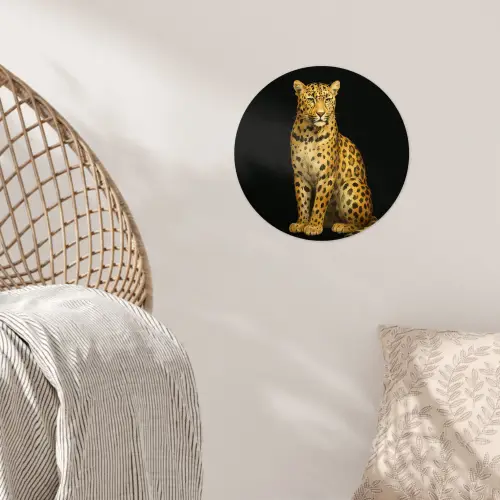Panter - Realistisch - Bruin Wandcirkel behangsticker klein -sfeer4