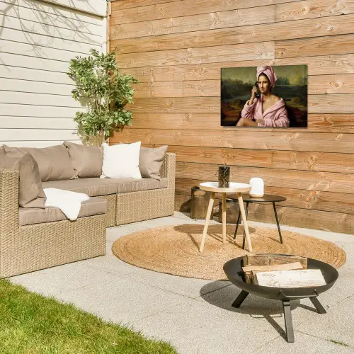 Mona - Klassiek - Roze Tuinposter op houten frame 2 cm dik klein -sfeer2
