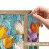 Mozaïek - Veld - Tulpen - Kleurrijk Light Box met batterij (Wandlamp) middel -USP_websiteprintNL