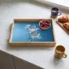 Lelies - Blauw - Glazen Dienblad Rechthoek middel -sfeer2
