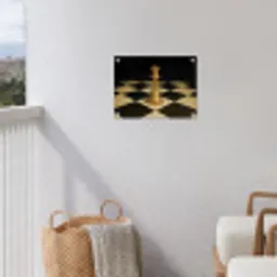 Koningin - Schaakstuk - Geblokt - Goud tuinposter los doek klein -sfeer8