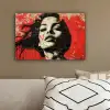 Graffiti - Vrouw - Rood - Street art - Banksy canvas 2cm klein -sfeer3