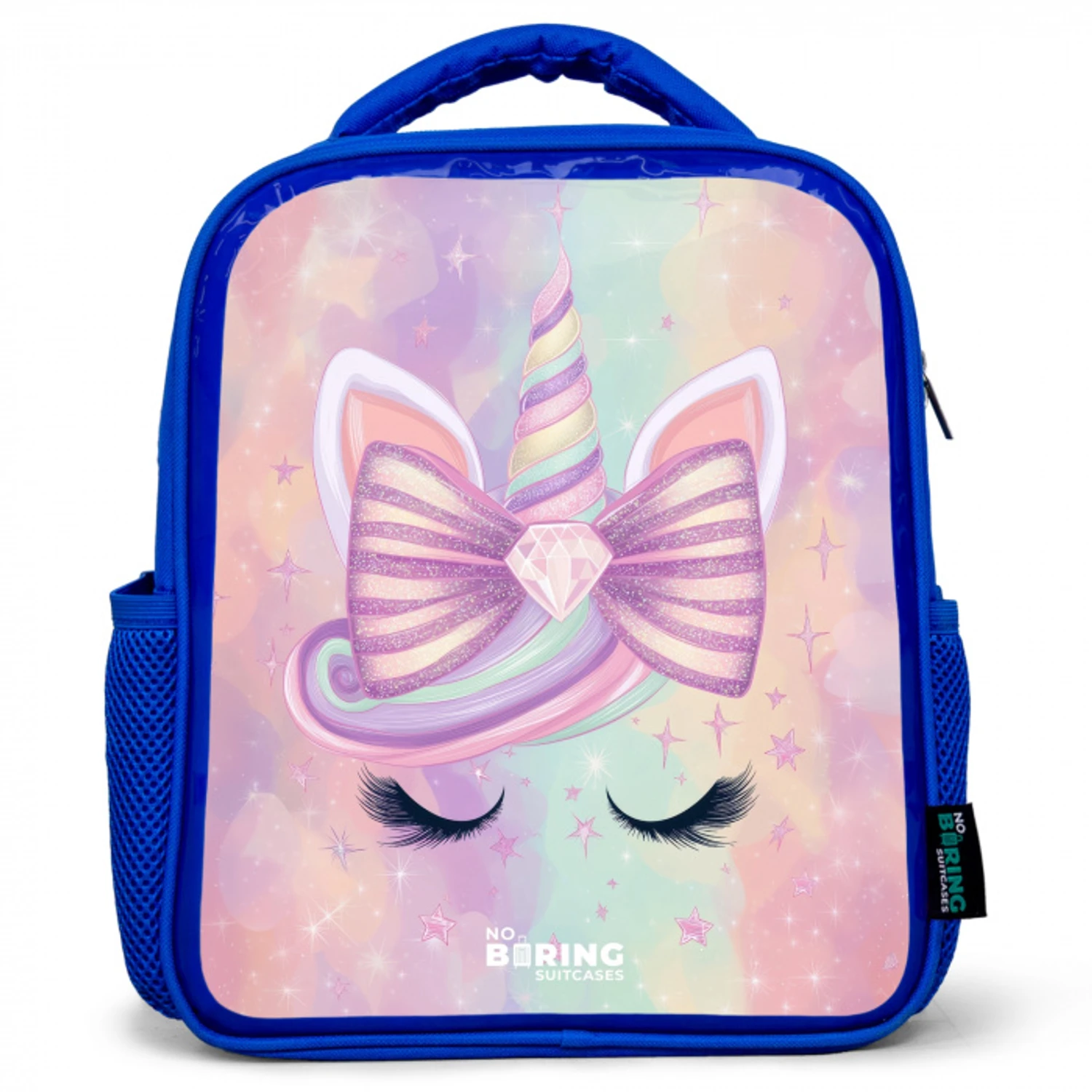 Eenhoorn Kinderrugzak - Blauw middel -3d