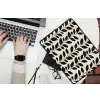 Botanisch - Dessin - Zwart - Beige laptophoes neopreen klein 279 -bureau