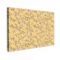 Bloemen - Motief - Geel Tuinposter op houten frame 2 cm dik klein 845 -3d