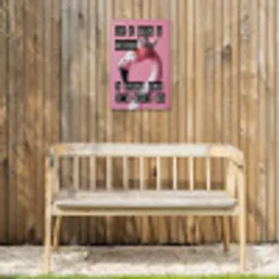 Flamingo - Roze - Vogel - Decoratie Tuinposter op houten frame 2 cm dik klein -sfeer4