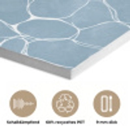 Organisch - Patroon - Blauw PET vilt klein 837 -closeup_DE