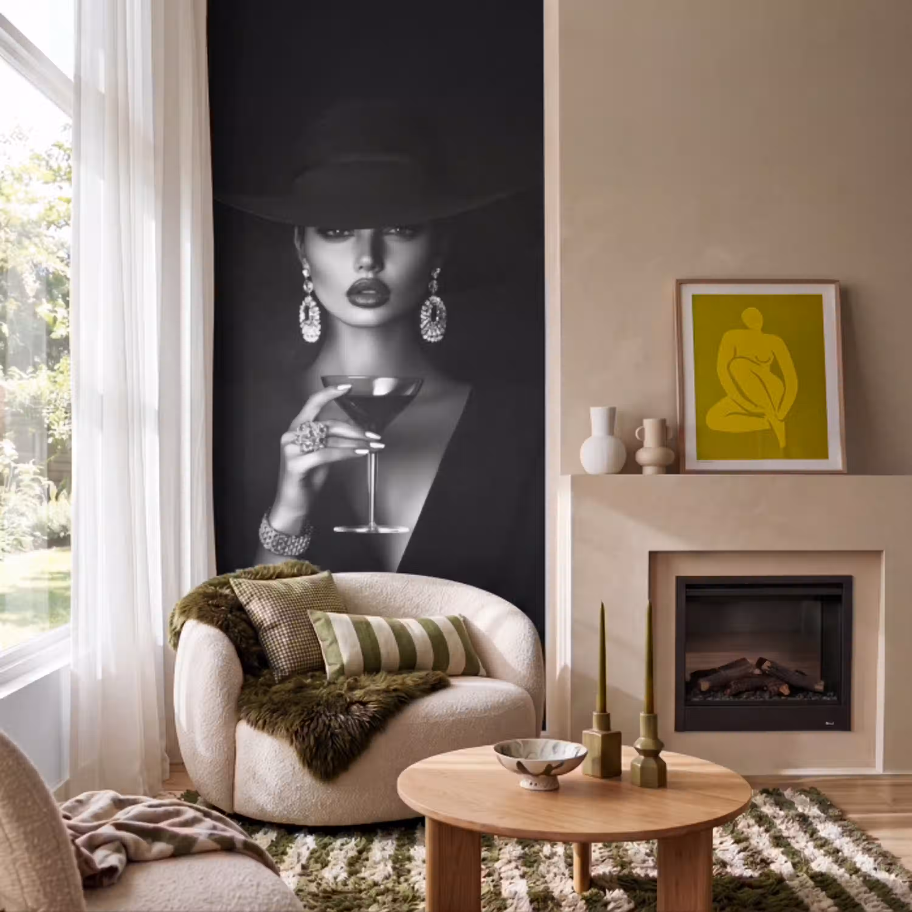 Vrouw - Cocktail - Chic Behang Vlies klein -sfeer2