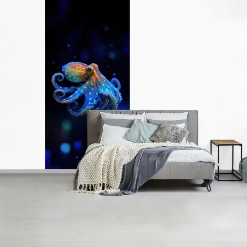 Octopus - Stippen - Blauw - Zee fotobehang vinyl groot -slaapkamer