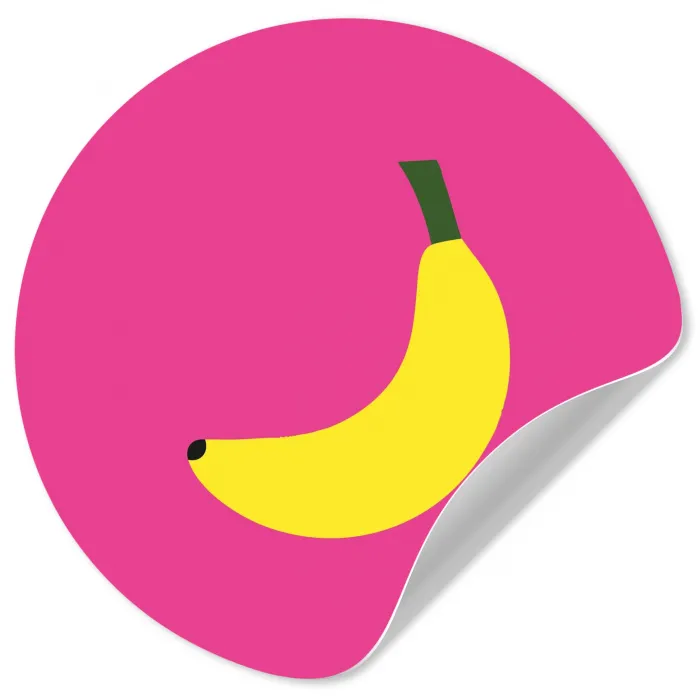 Banaan - Geel - Fruit Wandcirkel behangsticker klein -3d