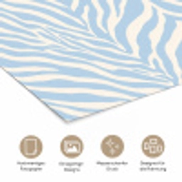 Zebra - Motief - Blauw - Wit poster papier klein 62 -tcloseup_DE