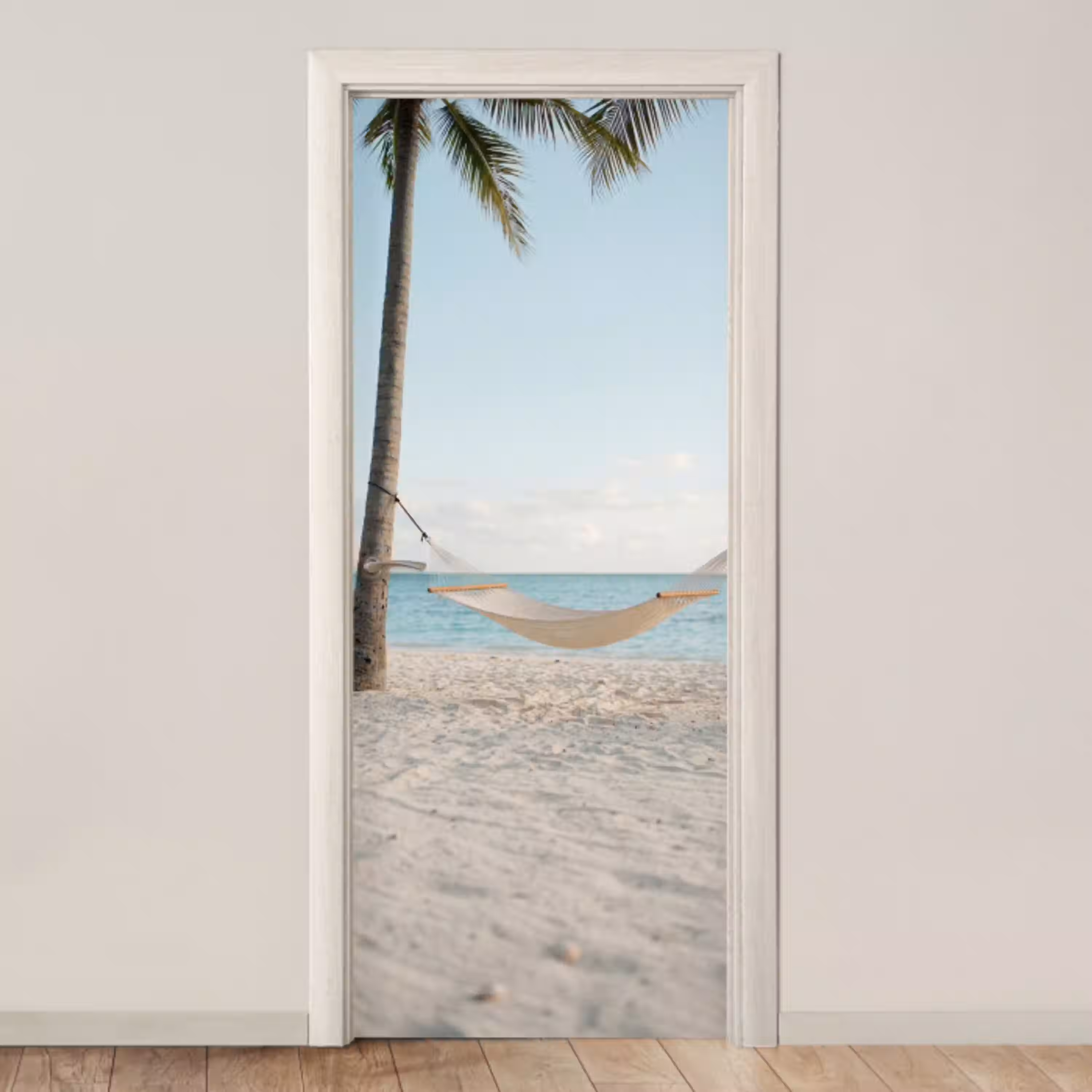 Hangmat - Strand - Wit deurposter klein -3d_beige