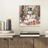 Sneeuwpop - Familie - Kleurrijk aluminium wit klein -sfeer1