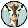 Giraffe - Illustratie - Bruin - Minimalistisch Fotolijst rond zonder passe partout klein -3d