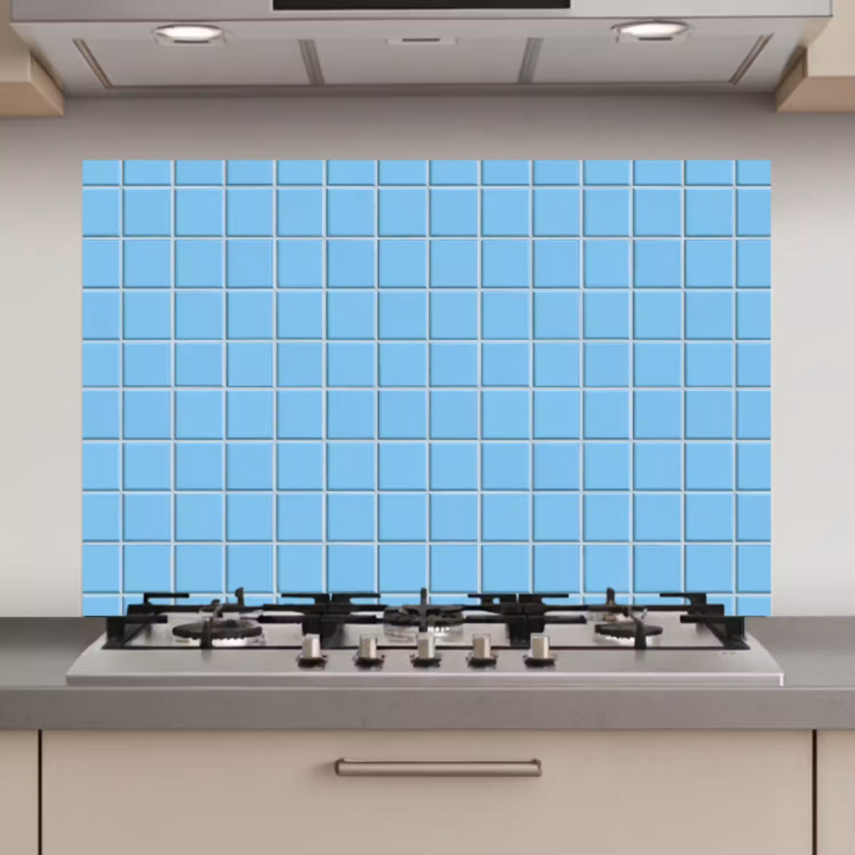 Patroon - Tegel - Pastel - Blauw keuken achterwand spatscherm klein 900 -3d_website