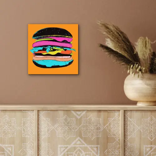 Hamburger - Kleurrijk - Speels aluminium wit klein -sfeer4