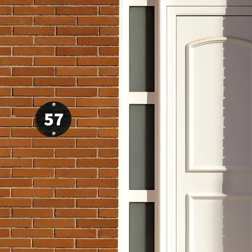 Zwart krokodillenleertextuur - Traditioneel Naambord Rond klein -sfeer3-rond-XS