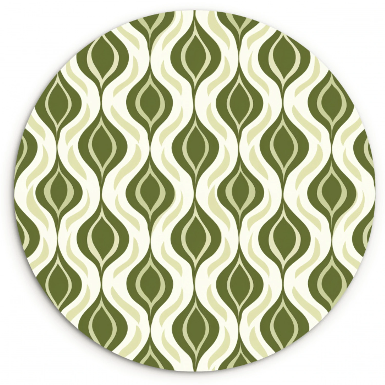 Patroon - Retro - Groen Wandcirkel kunststof plaat 5mm dik klein 188 -3d