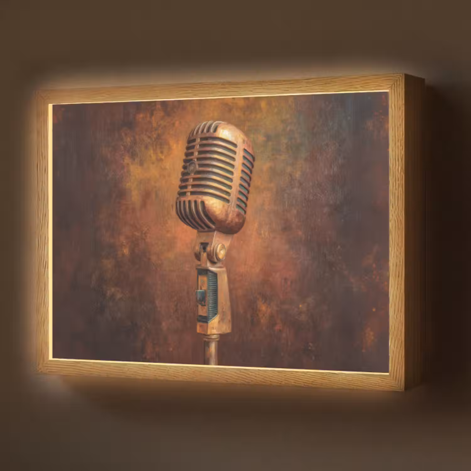 Lightbox - Wandlamp - Microfoon - Bruin - Klassiek