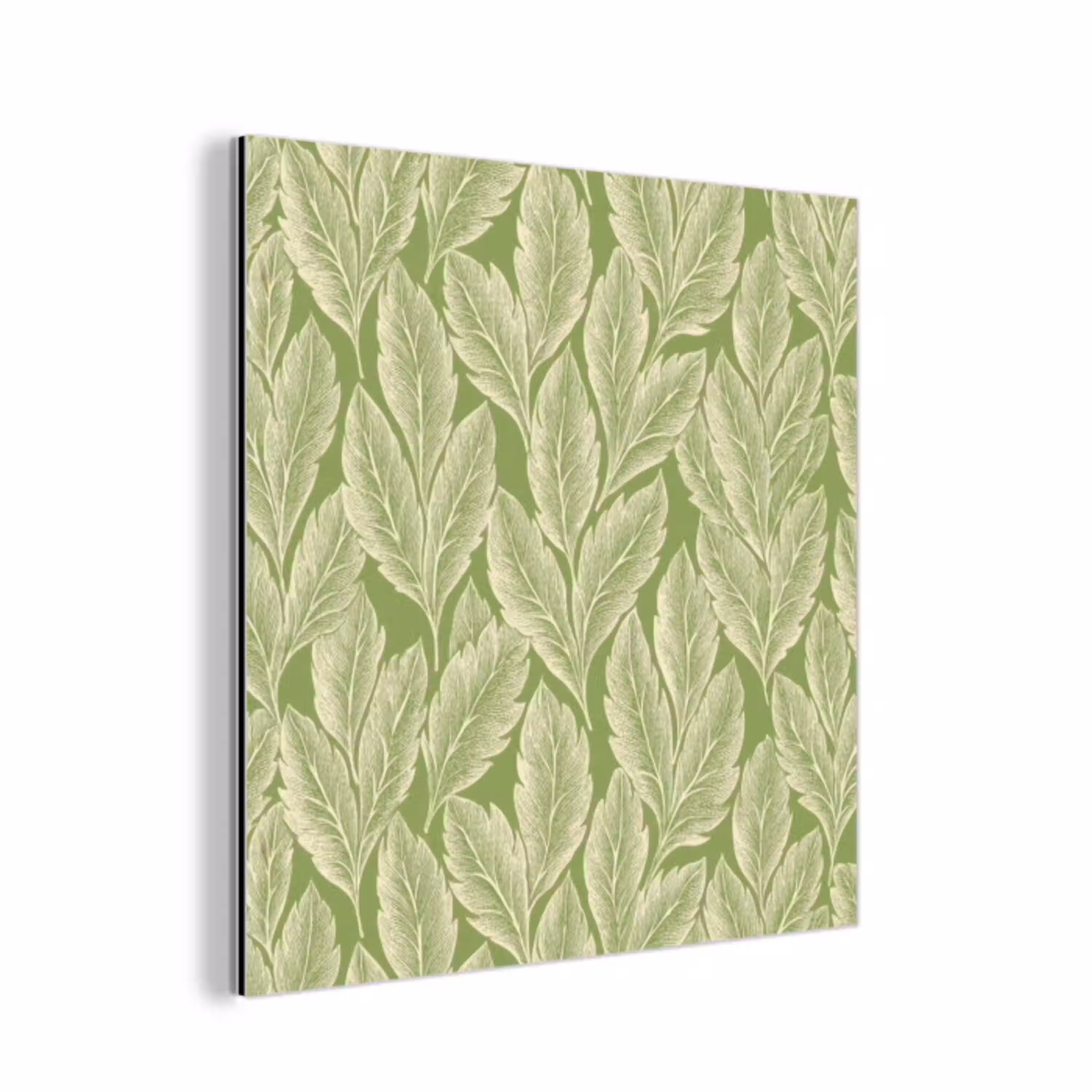 Groen - Botanisch - Bladeren - Vintage - Patroon aluminium wit klein 46 -3d