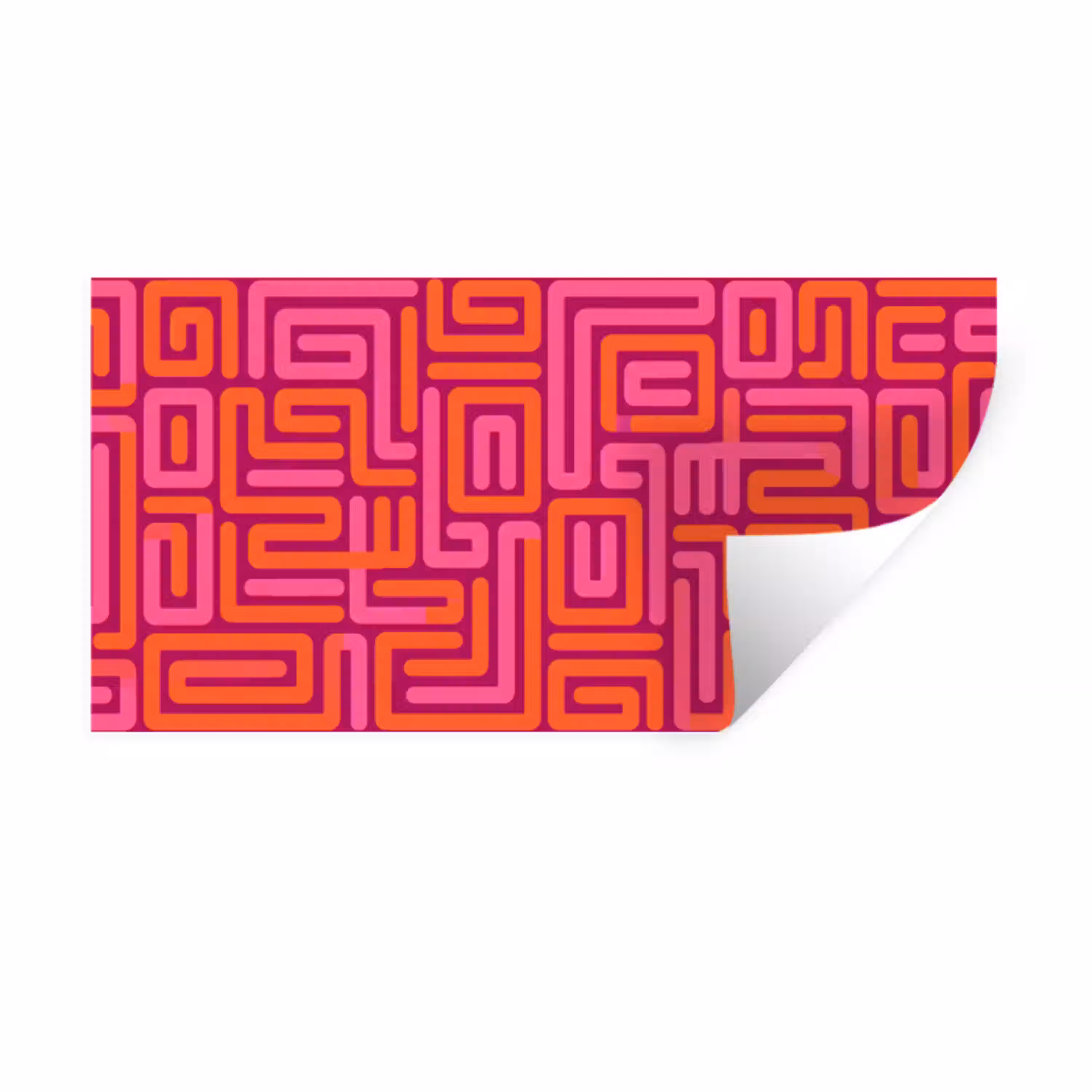 Abstract - Patroon - Lijnen - Roze - Oranje Muursticker klein -3d
