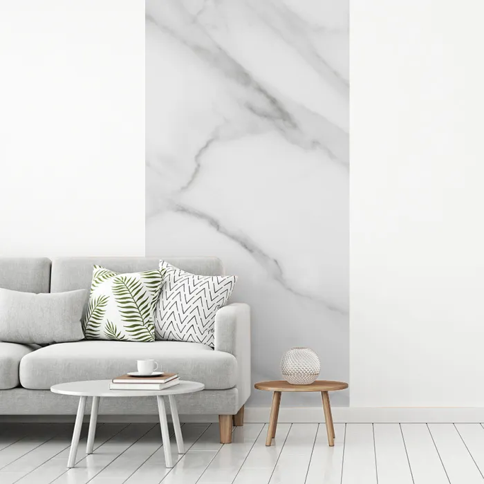 Marmer - Structuur - Wit - Grijs - Steen - Marmerlook fotobehang vinyl groot -woonkamer