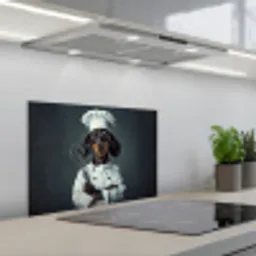 Hond - Garde - Kok keuken achterwand spatscherm klein -3d_schuin
