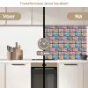 Parelmoerig - Bakstenen - Muur keuken achterwand 2 middel 871 -voor-na2_NL