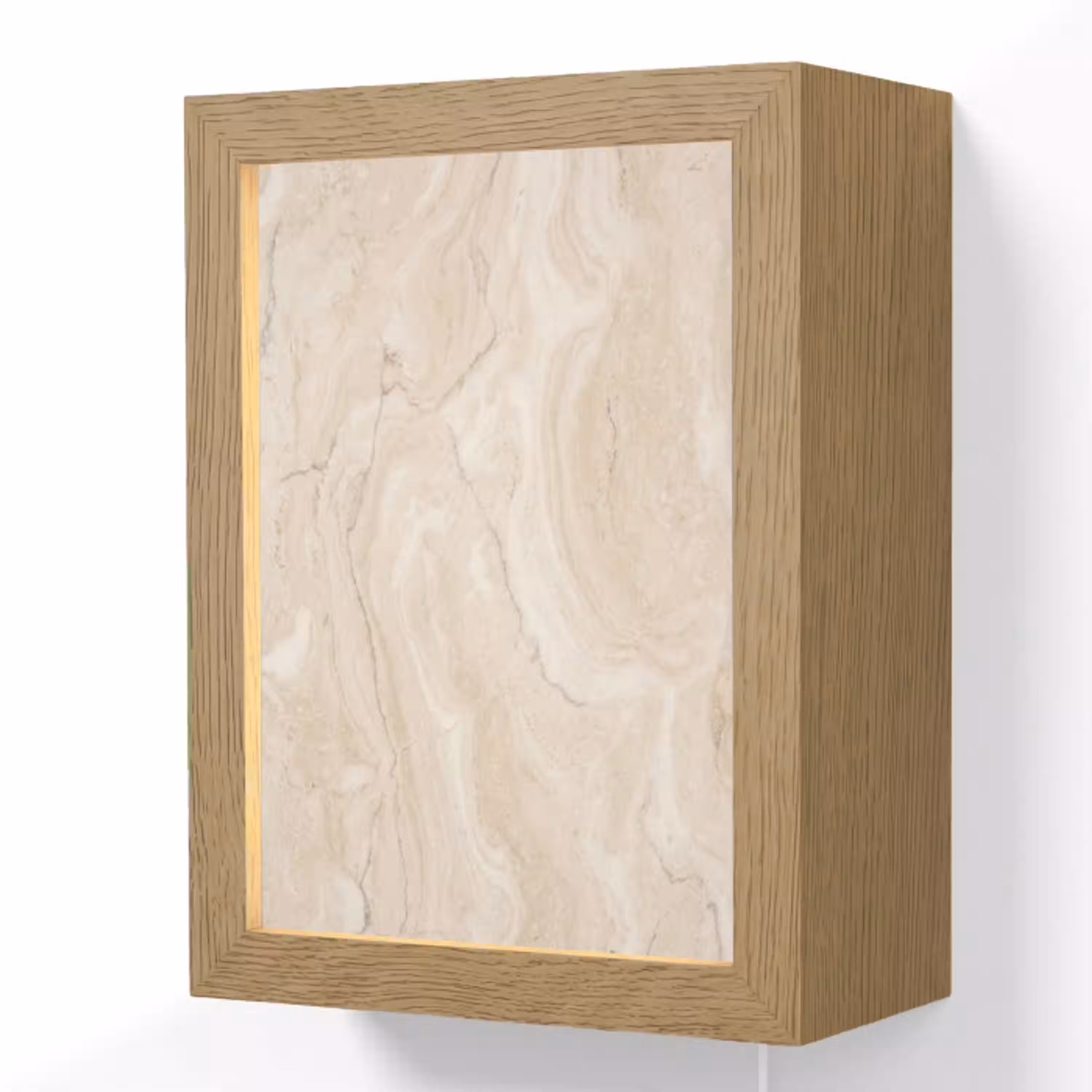 Marmer - Patroon - Beige - Steen - Abstract Light Box met kabel (Wandlamp) klein -3d