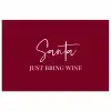Santa - Wine - Rood - Kerst - Kerstman poster papier klein -3d