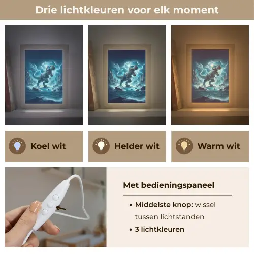 Dino - Blauw - Jongens Light Box met kabel klein -USP_lichtkleurNL