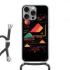 Piramides - Cirkels - Neonkleuren - Geometrisch Hoesje iPhone 16 Pro Max met koord klein -3d