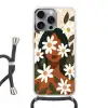 Illustratie - Vrouw - Madeliefjes - Wit Hoesje iPhone 16 Pro Max met koord klein -3d