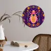 Kever - Felgekleurd - Bloemen - Bladeren Wandcirkel behangsticker klein -sfeer3