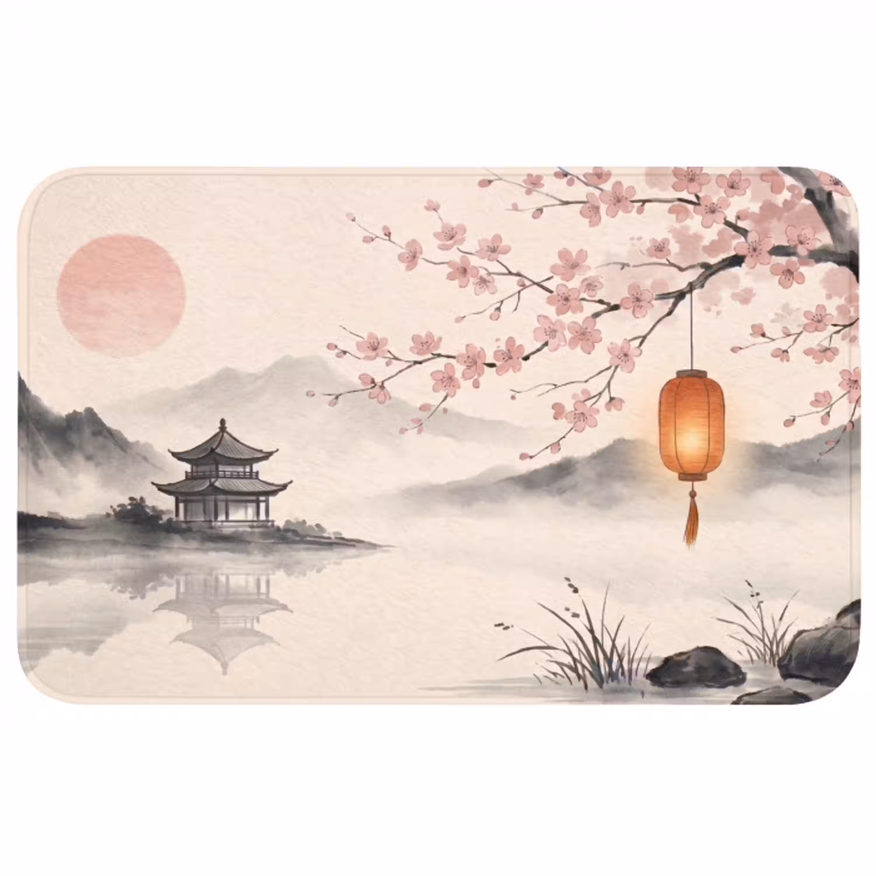Zon - Japans - Traditioneel Badmat middel -3d